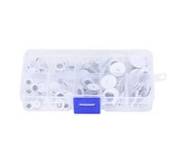 RiToEasysports DIY Craft Material 100pcs Coudre sur les Yeux Plactiques Blancs Mobiles Blancs pour, Production de Marionnettes - Christmas Halloween Birthday Party School Leçons