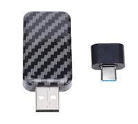 RiToEasysports Dongle Automatique sans Fil, Adaptateur USB C en Fibre de Carbone pour Conversion Filaire vers sans Fil, Adaptateur de Voiture Universel Plug and Play avec WiFi Double Bande pour