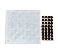 RiToEasysports Échecs internationaux, échiquier 25x25cm Verre polonais Cristal 1 Damier et 32 échecs 1 entretoise Glass Chess