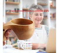 RiToEasysports Ensemble de 1 Tasse à café et thé en Bois de qualité, pour une Expérience de Boisson Saine, Poignée Type #1 pour le Bureau et la Maison (tronc)