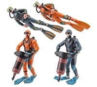 RiToEasysports Ensemble de 4 Figurines de Mini Plongeur, Modèles de Simulation Peints à la Main pour Le Thème du Jeu D'aventure sous-Marine, Jouets éducatifs pour Enfants, Matériau PVC, Taille :
