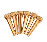 RiToEasysports Ensemble de Broches de Pont de Guitare en Laiton et Ormeau - Améliore le Ton et L'apparence - Convient à la Plupart des Guitares Acoustiques 6 Pièces