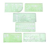 RiToEasysports Ensemble de Dessins Architecturaux avec Règle Vierge pour L'ingénierie Mécanique et la Conception Architecturale ((N° 3) Ensemble de 6 pièces)