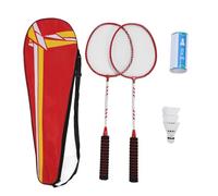 RiToEasysports Ensemble de Raquette de Badminton, Ensemble de Badminton en Alliage en Alliage en Alliage avec 3 Navettes de Transport pour Jeux D'arrière-Cour en Plein Air (Rouge)