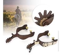 RiToEasysports Éperons de Botte Style Cowboy avec Cloches et Crochet de Protection pour équitation en Acier à Faible Teneur en Carbone 2 Pièces