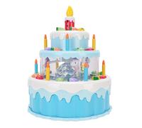 RiToEasysports Gâteau d'anniversaire Jouet Faux Gâteau d'anniversaire électrique Jouets Musicaux Rotatifs avec éclairage et Musique pour Enfants âgés de 3 Ans et Plus (Blue)