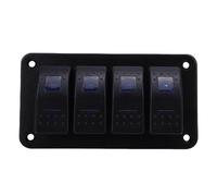 RiToEasysports Interrupteur à Bascule en Aluminium à 4 Gangs, Panneau Marche/arrêt pré-câblé avec Rétroéclairage Bleu, Faisceau de Câblage intégré en Aluminium ABS IP65, pour Voiture, Bateau,