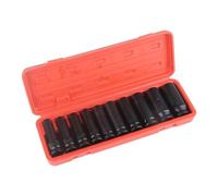RiToEasysports Jeu de Douilles à Percussion Profondes de 1 à 2 Pouces en Acier au Chrome Vanadium 10 Pièces Jeu d'outils de Douilles à Percussion à 6 Points de Longueur 78 Mm Haute dureté pour la