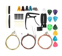 RiToEasysports Kit D'accessoires pour Guitare, Capodastre Professionnel avec Coussinet en Silicone et 3 Jeux de 6 Cordes, pour Guitare Acoustique, électrique, ukulélé, Banjo, Mandoline