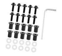 RiToEasysports Kit de Boulons de Pare-brise de Moto 10 Pièces, Attaches en Caoutchouc et en Métal Durables pour un Montage sécurisé du Carénage, Ajustement Universel pour les Types de Motos (BLACK)