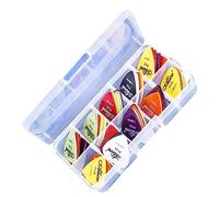 RiToEasysports Kit de Médiators de Guitare 50 Pièces, Médiators Professionnels en Plastique ABS avec Surface Givrée et Polie pour une Mélodie Claire et Forte, Comprend une Boîte de Rangement