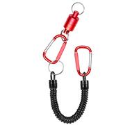 RiToEasysports Libération Magnétique de Filet de Pêche à la Mouche avec | Cordon spiralé Rétractable, Extension de 8,5 à 39,4 Pouces, Clip Magnétique Solide pour épuisette, Attache Mousqueton en