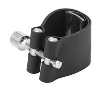 RiToEasysports Ligature D'embouchure de Saxophone Ténor, Fermeture en Cuir PU Noir avec Vis Réglable, pour Remplacement de Ligature de Saxophone Ténor