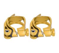RiToEasysports Lot de 2 Clips de Tige de Selle de Vélo en Alliage D'aluminium, Collier de Serrage à Dégagement Rapide avec Vis à Boucle, pour Tuyau de 31,8 Mm de Diamètre et Tube de Tige de (GOLD)