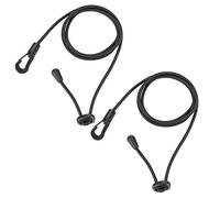 RiToEasysports Lot de 2 laisses élastiques pour canne à pêche kayak, sécurité pour les amateurs de sports nautiques, noir, 120 cm