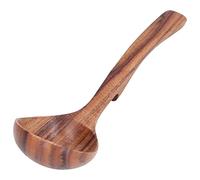 RiToEasysports Louche à Soupe en Bois D', Fabrication Soignée, Vaisselle, Outil de Cuisine de Restauration, Facile à Nettoyer pour la Maison (Petite cuillère crochet courbe)