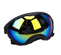 RiToEasysports Lunettes de Soleil pour Chien, Lunettes de Protection Coupe-Vent UV400 pour Chiens de Grande Race avec Pont de Nez Souple et Sangles Réglables, pour Le Ski, Le (Monture Noire,