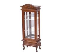 RiToEasysports Meubles de Maison de Poupée à l'échelle 1:12, Bibliothèque en Bois de Bouleau avec étagère d'exposition Miniature en Arc pour Collectionneurs, Décoration de Maison de Poupée