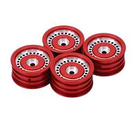 RiToEasysports Moyeu de Roue de Voiture RC en Alliage D'aluminium 4 Pièces, Conception Légère et Durable à 24 Trous avec Une Résistance élevée à l'usure, pour Voiture Axiale SCX24 1 24 RC (Rouge)