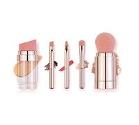 RiToEasysports Multifonctionnel 5 en 1 MADE-UP Brush Set Dense Brush Cheveux pour les Maquilleurs Professionnels et les Voyageurs (Or rose électrolytique)