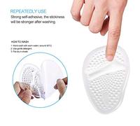 RiToEasysports Oreiller à Pied en Gel de Silicone de Haute qualité, Conception D'ingénierie Humaine, 2 Paires Missions de Pad à Pied pour Femmes, Oreiller Avant-pied