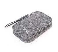 RiToEasysports Organisateur électronique, Sac de Rangement de Câbles de Grande capacité avec Bande élastique, Poches en à Fermeture éclair en Métal, pour Accessoires Techniques de Bureau et de (Grey)