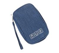 RiToEasysports Organisateur électronique, Sac de Rangement de Câbles de Grande capacité avec Bande élastique, Poches en à Fermeture éclair en Métal, pour Accessoires Techniques de Bureau et de (Cyan)