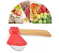 RiToEasysports Outil de -Pizza Résistant à la Rouille, Manche en Bambou en Acier 430, Couvercle en PP pour la Cuisine 8,3x3,9x3,1 Pouces (rouge)
