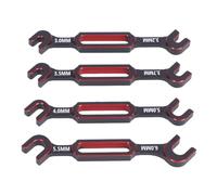 RiToEasysports Outils RC, 4 Pièces Jeu de Clés RC Dissolvant de Rotule D'écrou de Tendeur 3.0 3.2 3.5 3.7 4.0 5.0 5.5 6.0mm Outil de Réparation en Alliage D'aluminium pour Voitures (Rouge)