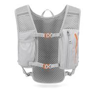 RiToEasysports Pack de Jogging Sac à Dos de Sac à Dos 5L Léger avec des Bandes Réfléchissantes Respirantes étanche pour la Randonnée Sportive Extérieure (Gris Clair et Orange)