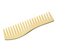 RiToEasysports Pas de Manche de Démêlage à un Grand Salon de Salon Peigne à Dents Larges, Résistance à Haute Température, Glisse du Cuir Chevelu Lisse, Facile à Tenir, 7 X 2 Pouces de Peigne en (GOLD)