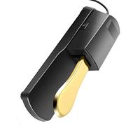 RiToEasysports Pédale de Piano, Pédale de Sustain Portable avec Coussinet Antidérapant et Bouton de Commutation, pour Piano à Main et électronique (GOLD)