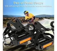 RiToEasysports Pédales de Vélo avec Clips et Sangles 1 Paire Pédales de Cyclisme en Nylon à Vélo Clips Cage avec Marques Droites Gauche pour Le Cyclisme Extérieur