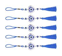 RiToEasysports Pendentif mauvais œil avec gland coloré pour décoration de chambre de voiture, Heart Shaped, Métal Polyester Verre, Sans pierre précieuse