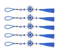 RiToEasysports Pendentif mauvais œil avec gland coloré pour décoration de chambre de voiture, Round, Métal Polyester Verre, Sans pierre précieuse