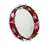 RiToEasysports Performance 10 Pouces Tambourin Portable Ensemble de Batterie Instrument de Musique avec clé de Réglage Rouge (rouge)