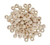 RiToEasysports Perles de Bois Round Trou Ball Espacement des Supports Accessoires de Bijoux DIY 100pcs 20 Mm pour Les Décorations de L'artisanat et des Vêtements