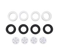 RiToEasysports Pneus de Voiture RC 1/10 échelle en Caoutchouc Blanc Remplacement de Roue de Voiture RC 4 Pièces Bande de Roulement Tout-Terrain de 7,1 Cm Forte Adhérence Bricolage Mise à Niveau pour