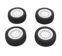 RiToEasysports Pneus RC, Pneus de Rallye RC, Tout-Terrain Télécommandés, 4 Pièces pour Modèles de Voitures à L'échelle 1:16 1:14 :12 :10 avec Réplique de Bande de Roulement (White)