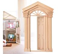 RiToEasysports Porte de maison de poupée, mini porte d'église en bois, porte de fée miniature pour maison de poupée 1/12
