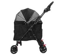 RiToEasysports Pousquette à Animaux de Compagnie Pliable, Roues et Rangement à 360 °, Conception en Respirante, Cabine Haute Spacieuse, Canopée de Parasol avec une Fermeture éclair Double,