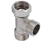 RiToEasysports Raccord en T G1/2, Connecteur 3 Voies en Laiton Massif pour Pomme de Douche à Main, Joint de Tuyau d'eau en Acier Inoxydable avec Filetage Mâle et Femelle, Installation Facile pour