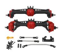 RiToEasysports RC Crawler Assieu Arrière Avant, Mise à Niveau en Aluminium RC Crawler Assieu Set pour SCX10 II 90027 90028 90046 90047 1:10 Pièces de Mise à Niveau à L'échelle (Rouge)