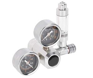 RiToEasysports Régulateur de CO2 Double Manomètre pour Aquariums | Alliage d\'aluminium, compteur de bulles, réglages de précision, adapté à la croissance des plantes