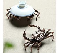 RiToEasysports Remarquable Simulation -Crabes - Support de Couvercle Support Thé Pet Tea Ceremony Accessoire Cuivre