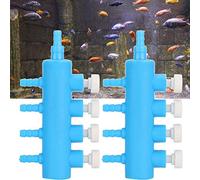 RiToEasysports Répartiteur d'air D'Aquarium Pratique 2 Pièces Distributeur de Tuyau d'air pour Aquarium Longue Durée de Service Facile à Utiliser Plastique Bleu Blanc 5 Voies 6 Voies (Un Virgule