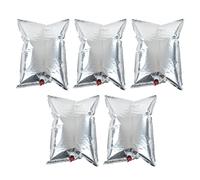 RiToEasysports Sac de Boisson, 5 Pièces 20L Poches de Stockage de Liquide de Grande capacité Sacs de Stockage de Liquide Bib Pliables Polyvalents Résistants à l'eau Aluminisés avec Vanne Papillon