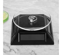 RiToEasysports Support à Bijoux Solaire, Plateau Tournant Rotatif à 360 Degrés, Organisateur pour Montre de Téléphone, Cristal doré (BLACK)