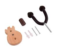 RiToEasysports Support mural en bois massif pour guitare avec lumière de support en métal et flexible pour guitares acoustiques, basse ukulélé, grain de bois foncé, Grain de bois d'origine