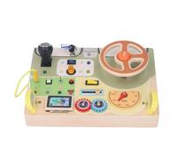 RiToEasysports Volant en Bois avec Tableau Sensoriel LED pour Tout-Petits | 29,97 X 21,59 X 8,38 Cm, Matériau en Tilleul, éducation Précoce Interactive, Coordination œil Main, luminosité Réglable